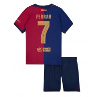 Barcelona Ferran Torres #7 Domáci Detský futbalový dres 2024-25 Krátky Rukáv (+ trenírky)